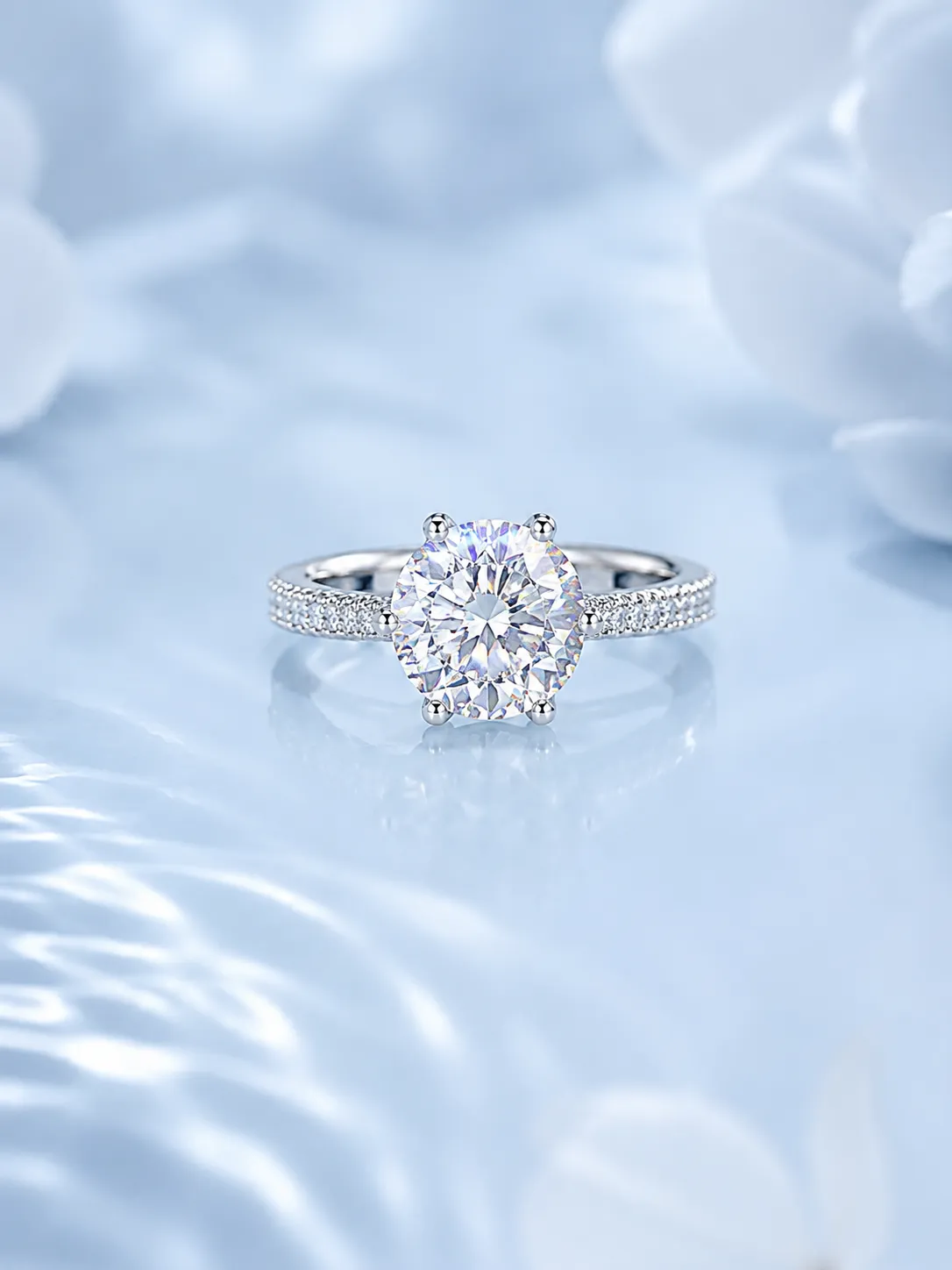 S925 Silver Crown 10 Carat Moissanite Ring detail 2