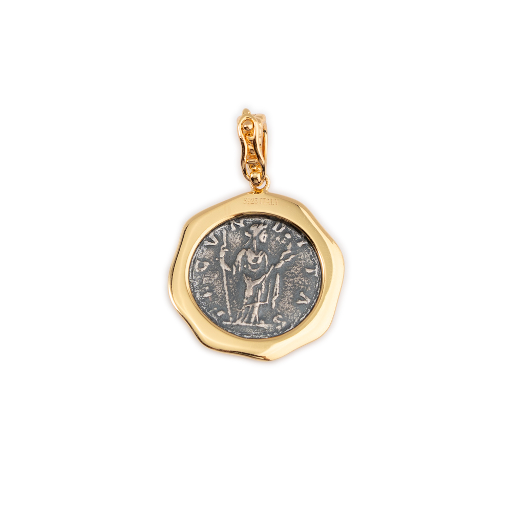 925 Silver Vintage Ancient Coin Pendant