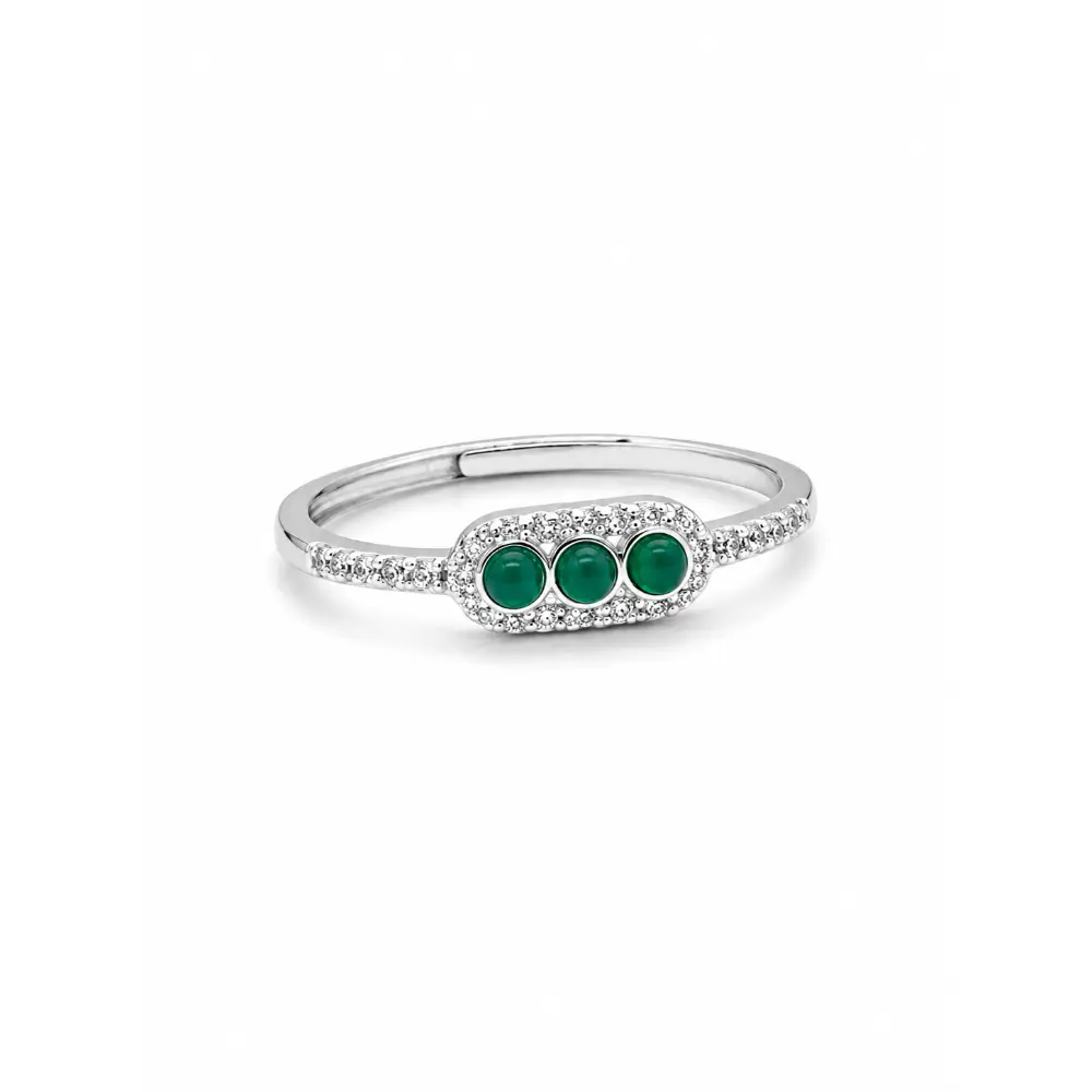 S925 Silver Green Agate Ring detail 2