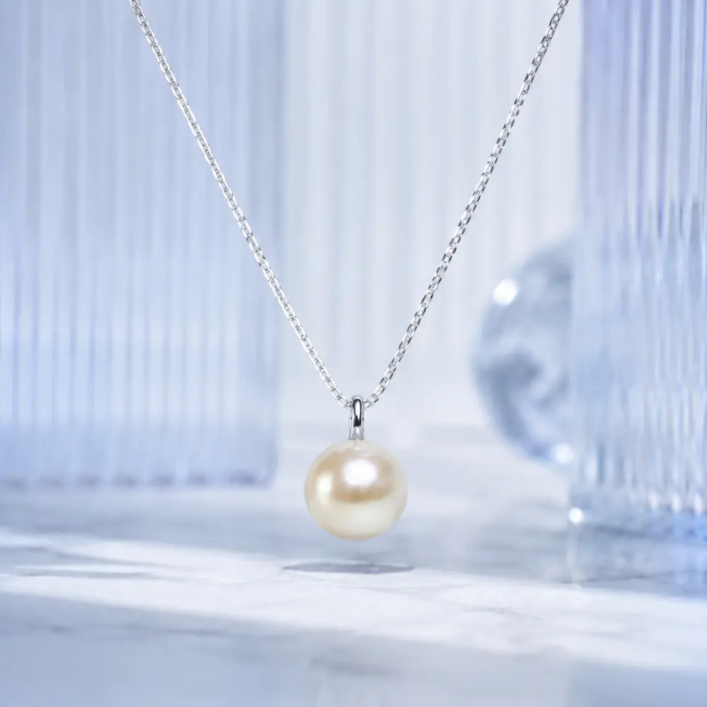 Simple 925 Silver Freshwater Pearl Necklace detail 2