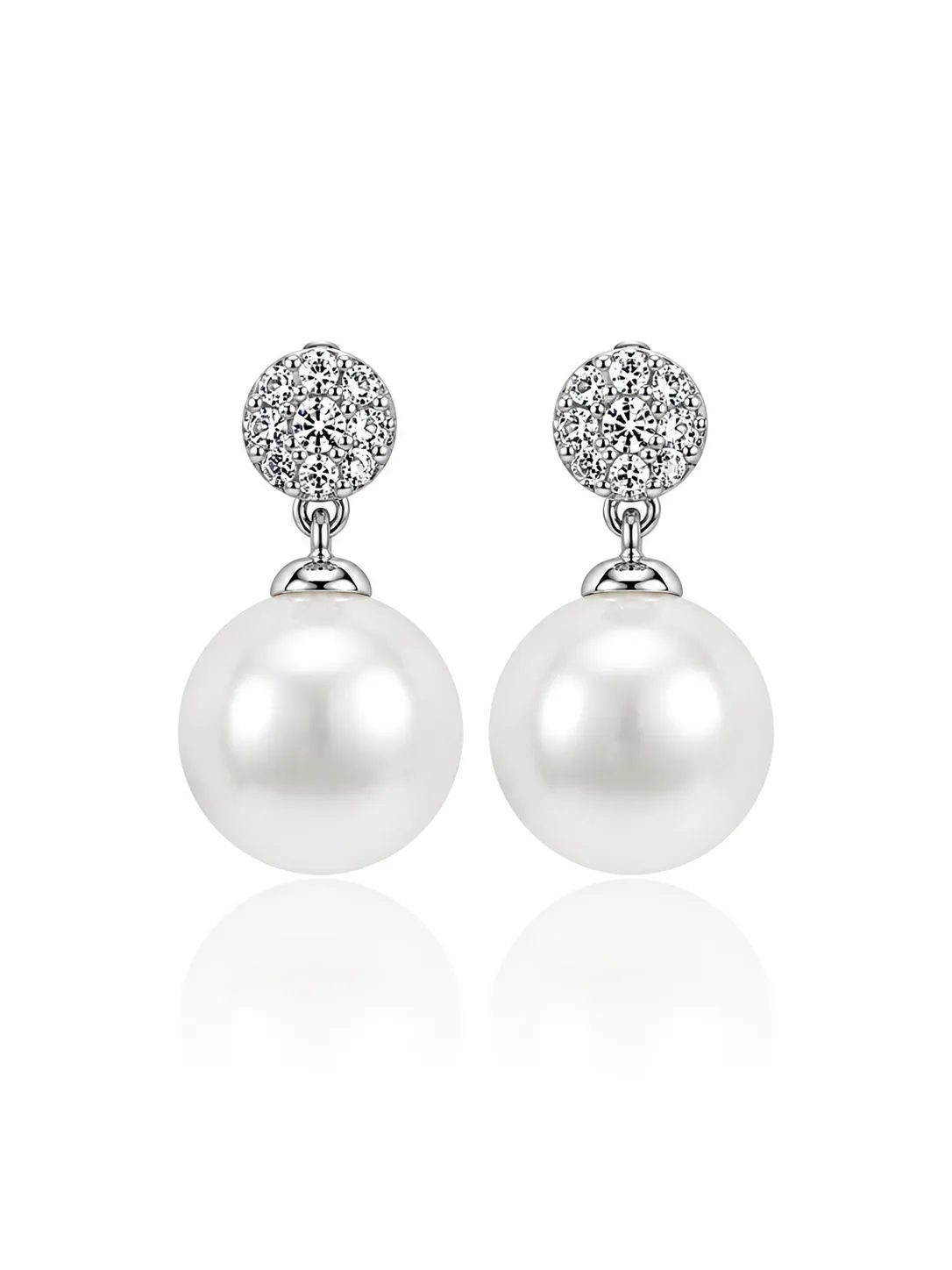 925 Diamond-Studded Pearl Tassel Moissanite Drop Earrings