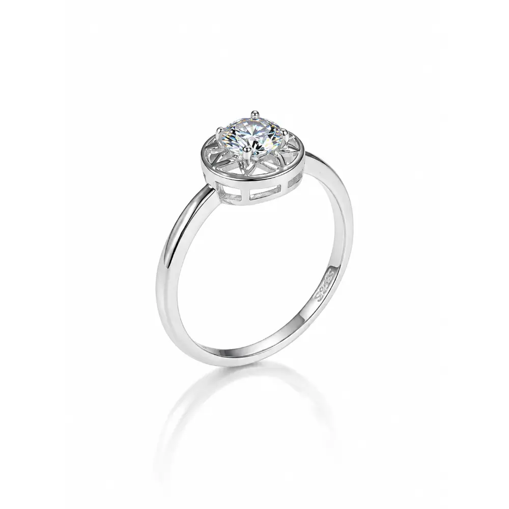 Delicate and Simple Starburst Mosaic Ring