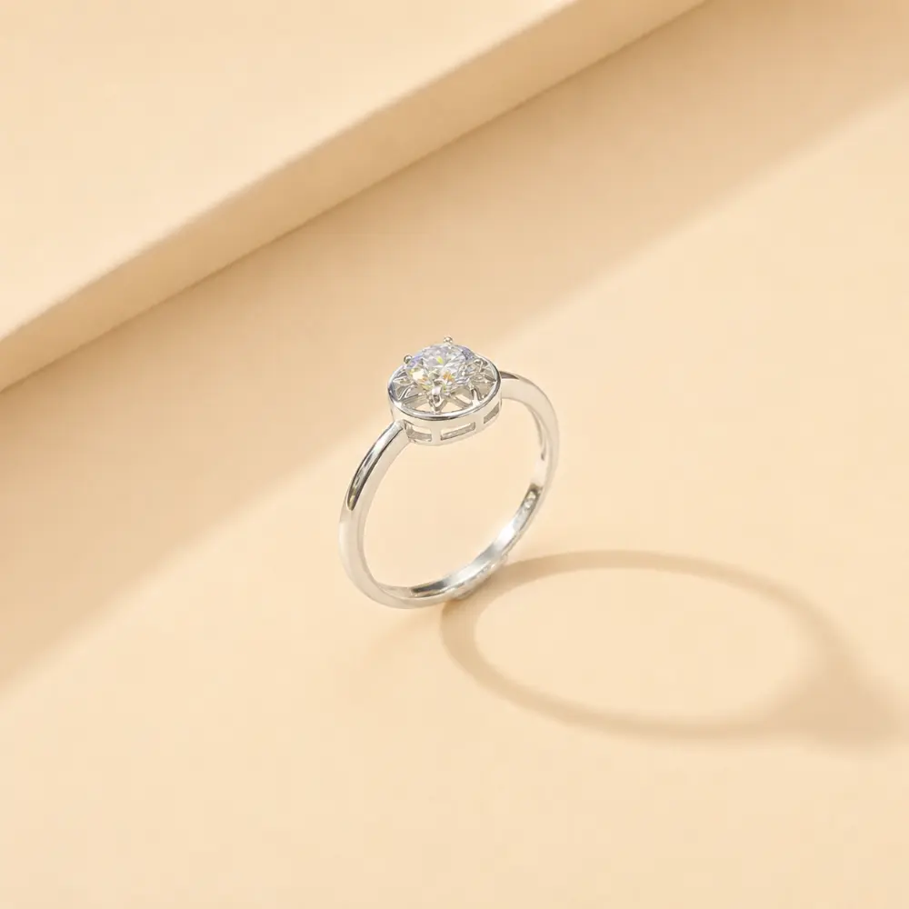 Delicate and Simple Starburst Mosaic Ring detail 1