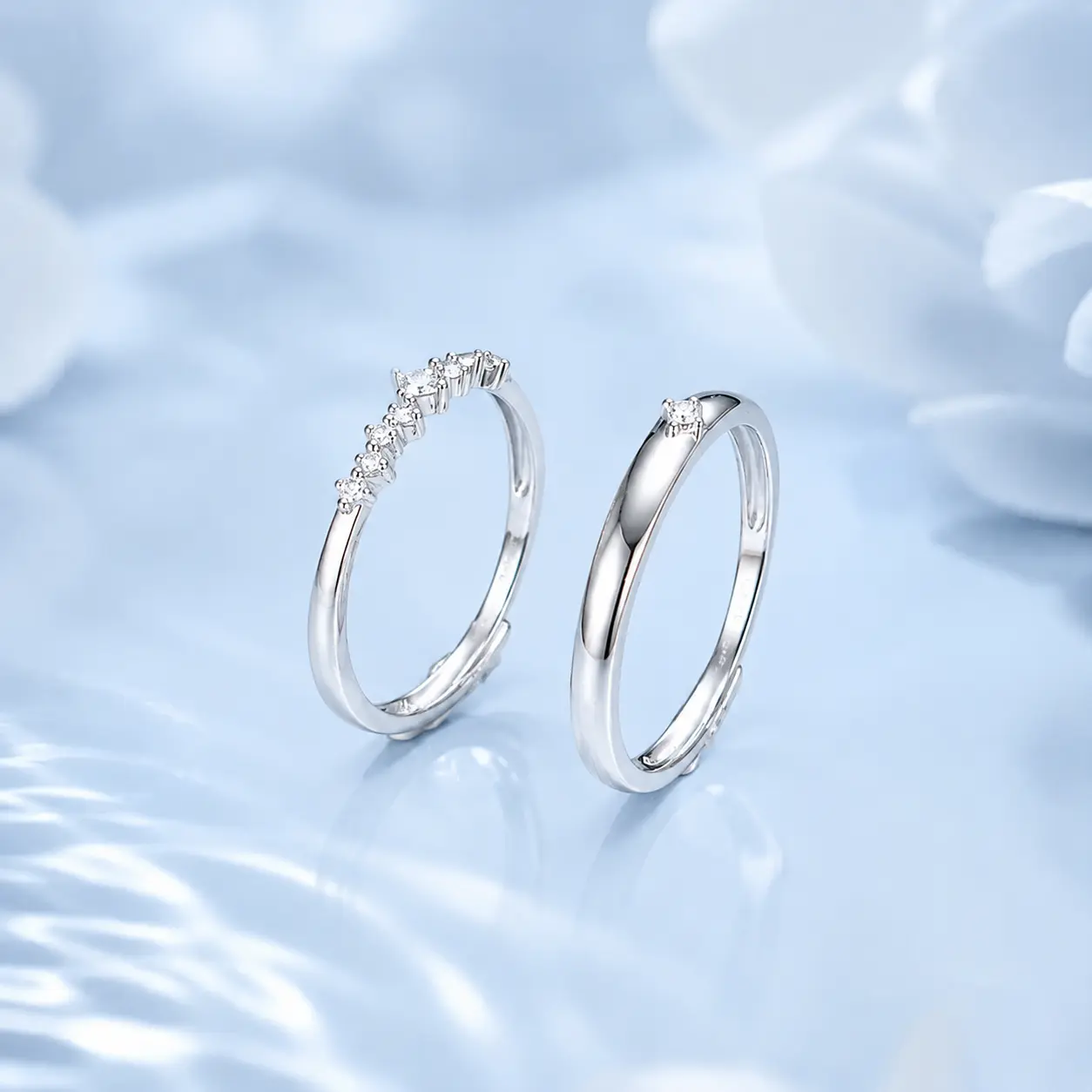S925 Silver Couple Rings detail 1