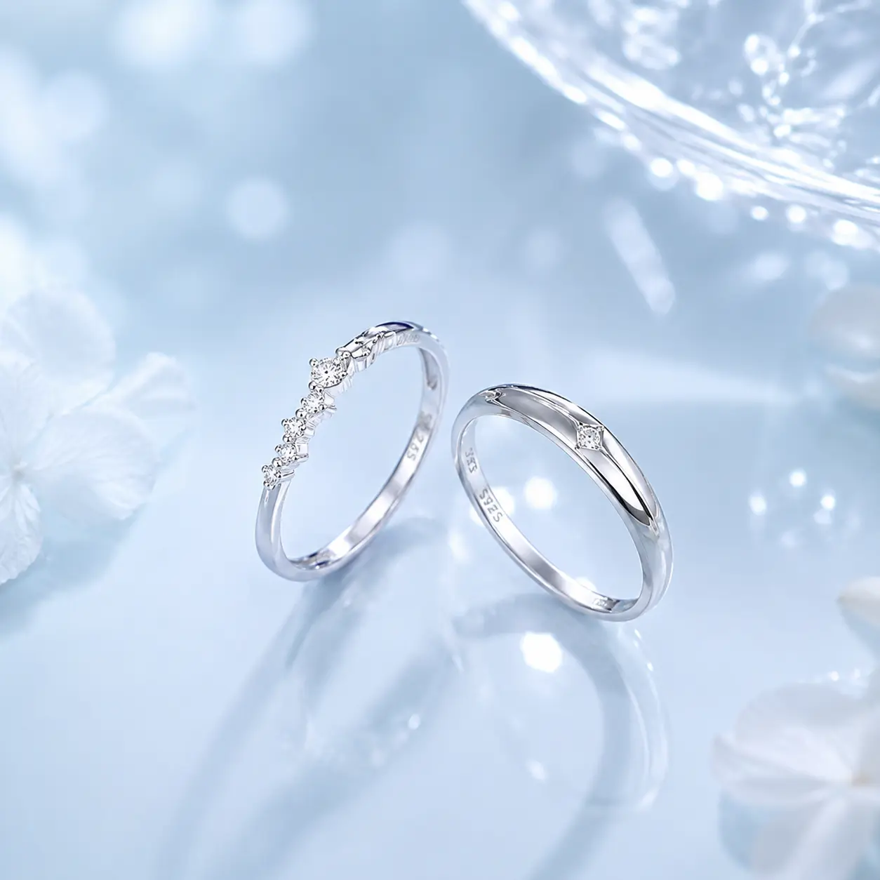S925 Silver Couple Rings detail 2